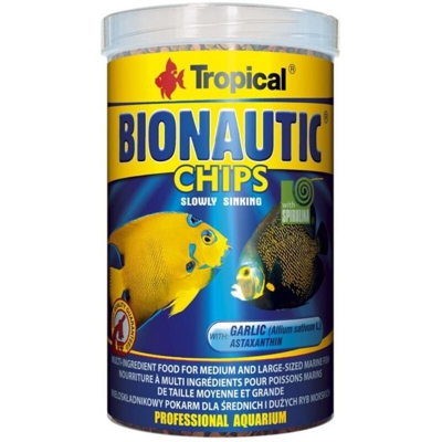 Bionautic Chips 1000ml/520gr - Mangime Base per Pesci Marini di taglia medio-grande - Tropical
