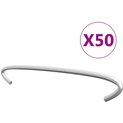 Ganci per Gabbione 50 pz in Acciaio Zincato 15 cm - Argento - Youthup