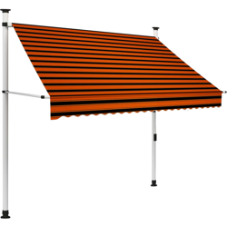 Tenda da Sole Retrattile Manuale Arancione e Marrone 200 cm - Multicolore - Vidaxl en oferta