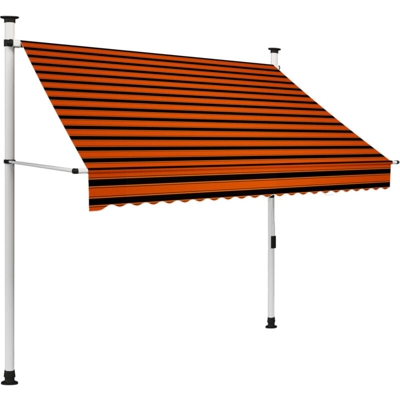 Tenda da Sole Retrattile Manuale Arancione e Marrone 200 cm - Multicolore - Vidaxl