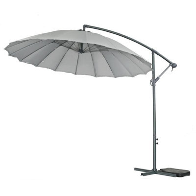 Ombrellone da giardino decentrato Alu Lili 3 - stile giapponese - Ø3m - Grigio