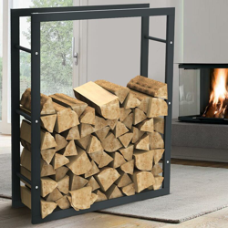 Portalegna Supporto Metallo Porta Legna Interno Legnaia Camino Stufa 100x80x25cm características