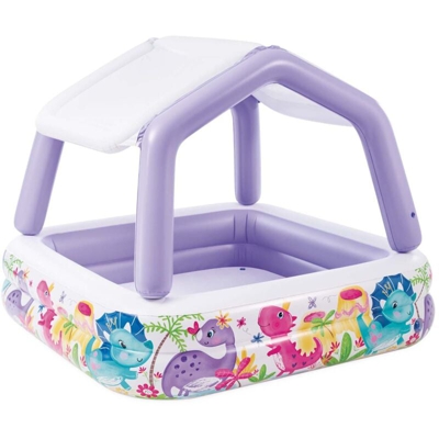 Intex Piscina con Parasole Gonfiabile 157x157x122 cm - Multicolore