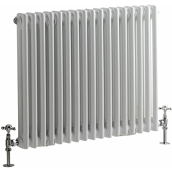 Hudson Reed Regent Radiatore Termoarredo di Design Orizzontale In Stile Ghisa - Termosifone Con Finitura Bianca - 2 x 17 Colonne - 965W - 600 x 785 x precio