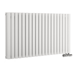 Hudson Reed Revive Caldae Radiatore Termoarredo di Design Orizzontale - Termosifone Doppio Con Finitura Bianca - Attacchi Centrali - 1867W - 635 x en oferta