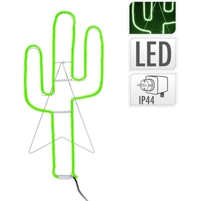 Figura di cactus al neon flessibile verde 35x81cm ip44 EDM 71812