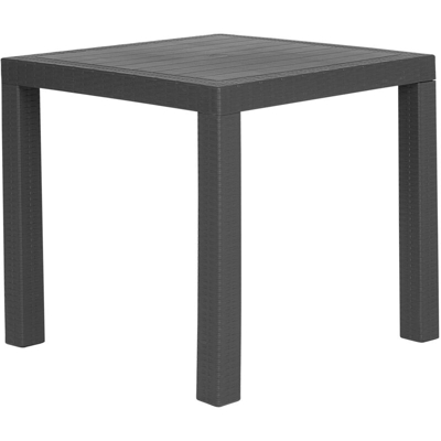 Tavolo da giardino effetto rattan grigio grafite 80 x 80 cm FOSSANO