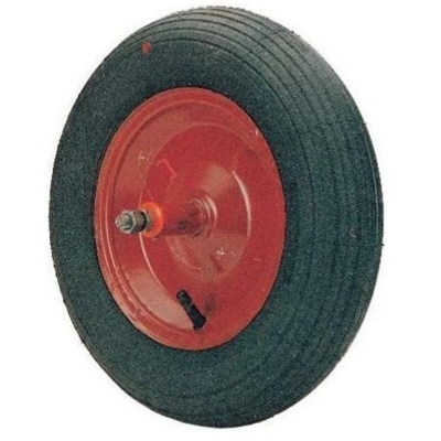 Ruota Piena Di Ricambio Per Carriola Vigor Perno Lungo Cm. 21