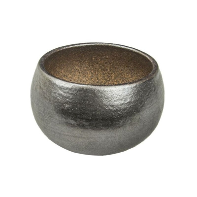 Vaso per bonsai Giapponese Morrisan rotondo in gres sabbiato 6,5x6,5x4,5 cm - B06-23