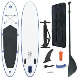 vidaXL Set Tavola da SUP e Surf Gonfiabile Blu e Bianco - Blu características