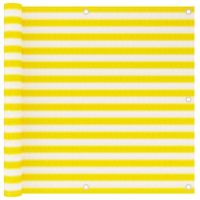 Paravento da Balcone Giallo e Bianco 90x500 cm in HDPE - Multicolore - Vidaxl