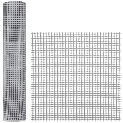 Rete da giardino quadra maglia 5 mm rotolo altezza 0,5 x 30 metri silver