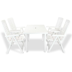 Set da Pranzo da Giardino 5 pz in Plastica Bianco - Bianco - Youthup características