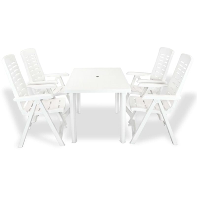 Set da Pranzo da Giardino 5 pz in Plastica Bianco - Bianco - Youthup