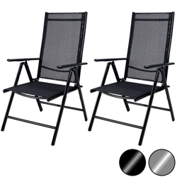 Deuba Sedie da giardino pieghevoli 2pz alluminio 7 posizioni resistenti sedie esterno terrazza patio balcone características