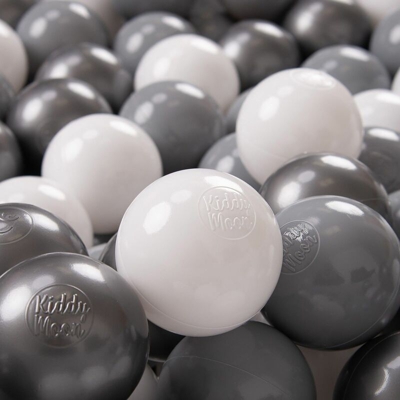 700 ? 7CM Palline Morbide Colorate Per Piscina Bambini Fatto In EU, Bianco/Grigio/Argento - bianco/grigio/argento - Kiddymoon