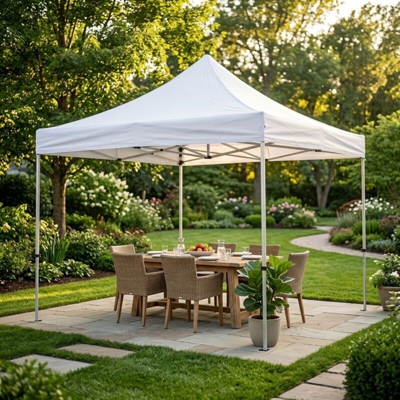 Gazebo Pieghevole 3 X 4,5 Professionale In Alluminio Telo Bianco Chiudibile Per Mercato Mercatino Feste Da Esterno Giardino