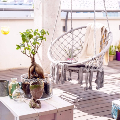Milani Home - Poltrona sedia sospesa in tessuto per esterno giardino