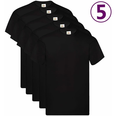 Magliette Originali 5 pz Nere 3XL in Cotone - Nero - Fruit Of The Loom
