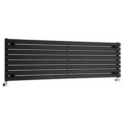 Hudson Reed Revive Radiatore Termoarredo di Design Orizzontale Moderno - Termosifone con Finitura Opaca Nera - Design a Colonna - 472 x 1600mm