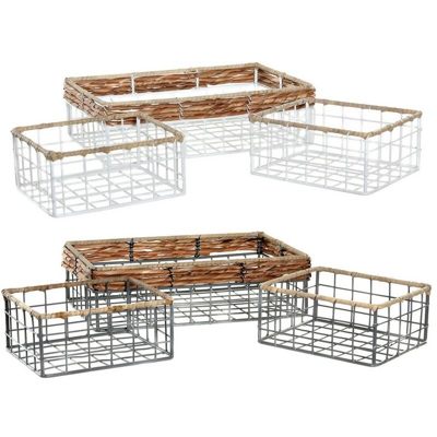 Set di Cestini DKD Home Decor Metallo Fibra (2 pcs)