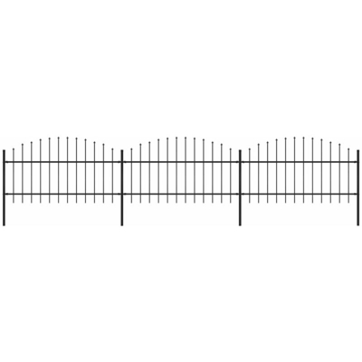 Recinzione Giardino Punta a Lancia (1-1,25)x5,1m Acciaio Nera - Nero - Youthup
