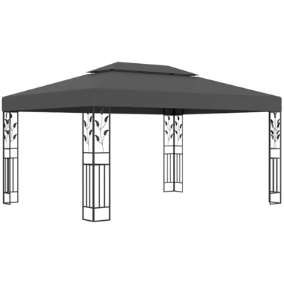 Gazebo con Tetto Doppio 3x4 m Antracite