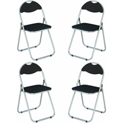 Set Di 4 Sedie Slim Salvaspazio Nera Opaca Pieghevole Per Festa In Casa Giardino Colore Nero, Cm 44 X 45 X 79 H precio