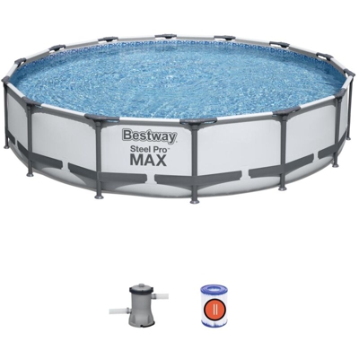 Piscina Fuori Terra Steel Pro Max 427x84 cm con Pompa Filtro a Cartuccia 2.006 L/H - Bestway