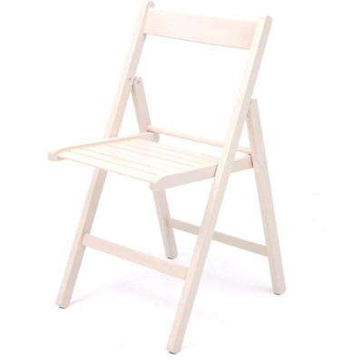 Set 4 sedie pieghevole richiudibile legno di faggio color Bianco salvaspazio
