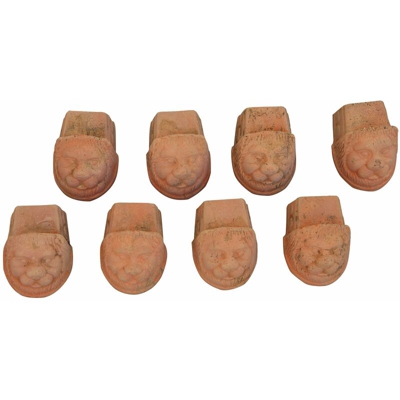 Set 8 Piedini Sottovaso invecchiati in terracotta Porta Reggi Vaso