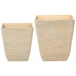 Set di 2 vasi quadrati per interno ed esterno in color beige DELOS características