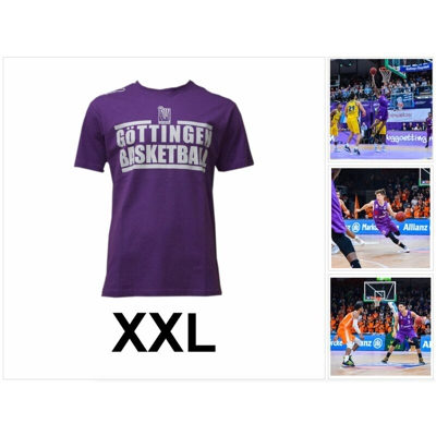 K1X T-Shirt da Basketball Göttingen BG, Taglia XXL, Viola, 100% Cotone