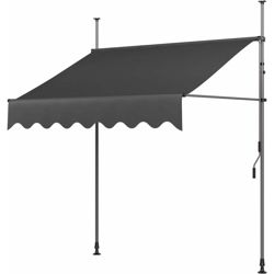 Tenda da Sole 300×120×200-300cm Parasole Avvolgibile a Barra Quadra con Gambe Grigio per per Esterno, Giardino, Balcone Terrazza - Mvpower características