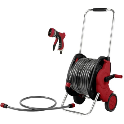 2302701 Carrello per tubi flessibili 30 m, 13 mm (1/2) Carrello avvolgitubo da giardino 30 m - Toolcraft