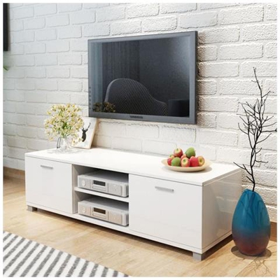 Mobile Tv Bianco Laccato Lucido 120x40,3x34,7 Cm