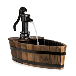 Starnberg fontana da giardino 12 W pompa girevole in ghisa e legno marrone características