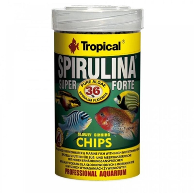 Spirulina Super Forte 36% Chips 100ml - Alto Contenuto di Spirulina Platensis - Tropical