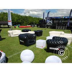 Divano gonfiabile, stile Chesterfield, 2 posti, Nero en oferta