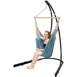Amanka - Supporto Amaca con XXL Sedia Sospesa 360° Poltrona Dondolo Giardino Blu Bianco precio