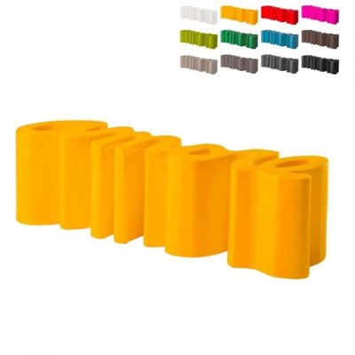 Panchina divanetto design moderno Amore interno ed esterno Colore: Arancione - Slide