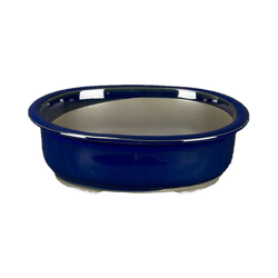Vaso per bonsai Giapponese Morrisan ovale in gres smaltato blu 26x22x7 cm - B21-26a características