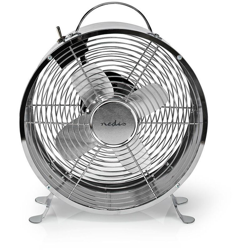 Nedis FNCL10CR20 Ventilatore da tavolo retrò Cromo 25 cm 20W en oferta