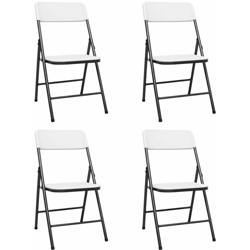 YOUTHUP Sedie da Giardino Pieghevoli 4 pz in HDPE Bianco - Bianco precio