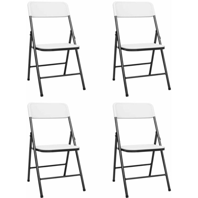 YOUTHUP Sedie da Giardino Pieghevoli 4 pz in HDPE Bianco - Bianco