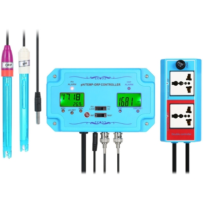 Regolatore 3 in 1 pH / Redox / TEMP acqua qualita rivelatore, 14.00pH / 1999mV (non puo inviare Baleari)