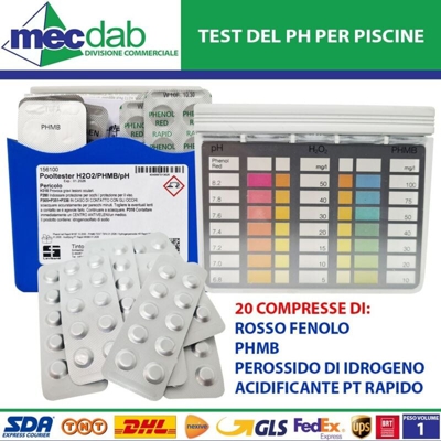 Piscina Semplice - Test analisi ph + ossigeno per piscina codice: 6110229