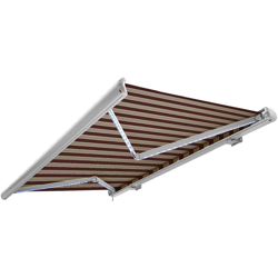 NEMAXX Tenda a cassonetto tenda da sole elettrica a cassonetto completa con Led, tenda da sole bordeaux-bianco-marrone, cassonetto bianco, precio