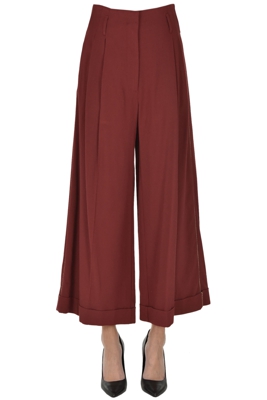 Cropped wide leg trousers