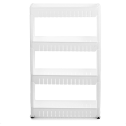 Drillpro - Slim Slide Out Trolley Portaoggetti Rack Organizer Cucina Bagno (Bianco, 4 livelli) precio